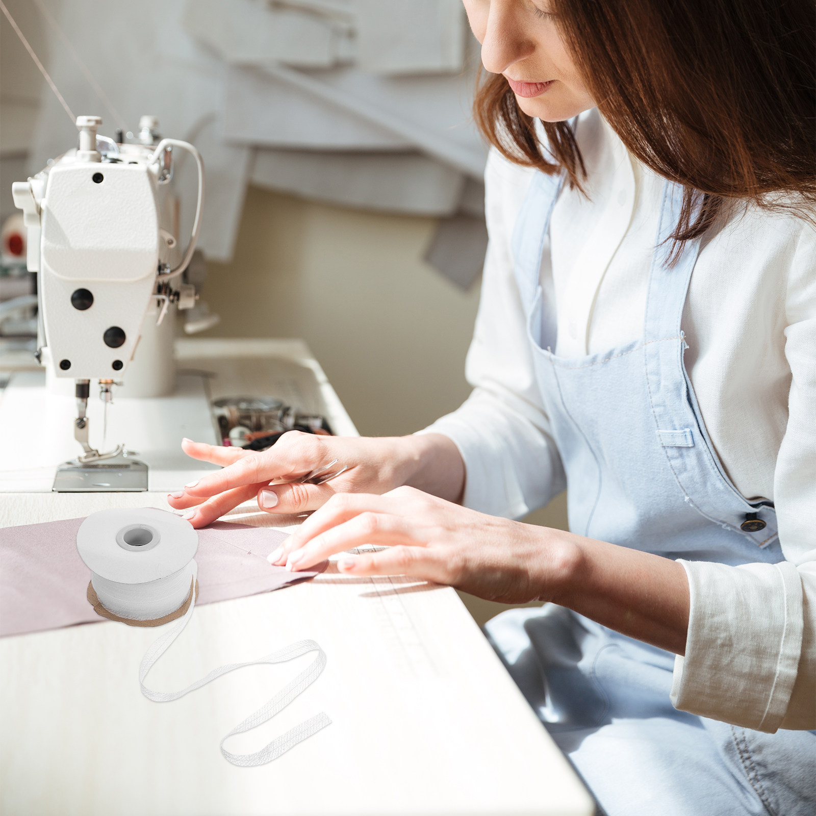 Interfacing Iron On - Рулон термоклеевой ткани, нетканый, белый, односторонний,