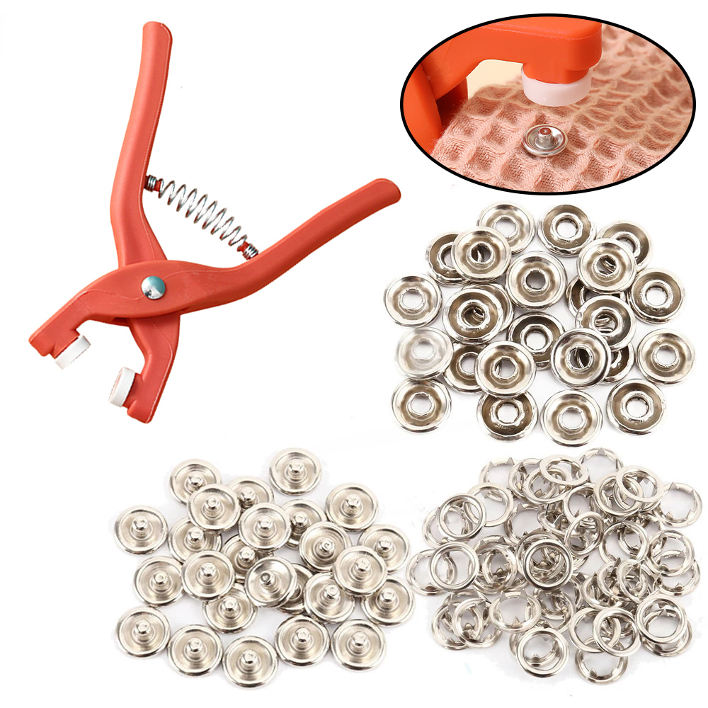 Snap Button Plier - Плоскогубцы, 50 шт., металлические кнопки, утолщенный