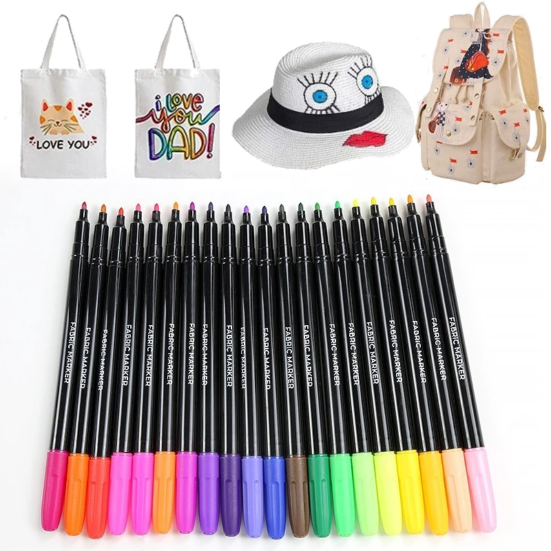 Fabric Marking Pen - 12 цветов/набор, водостойкая цветная ткань, текстильный