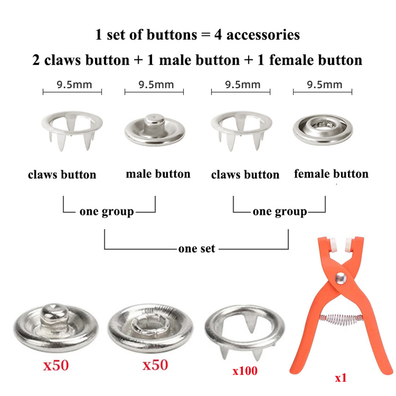 Плоскогубцы, 50 шт., металличе – обзор и цена Snap Button Plier