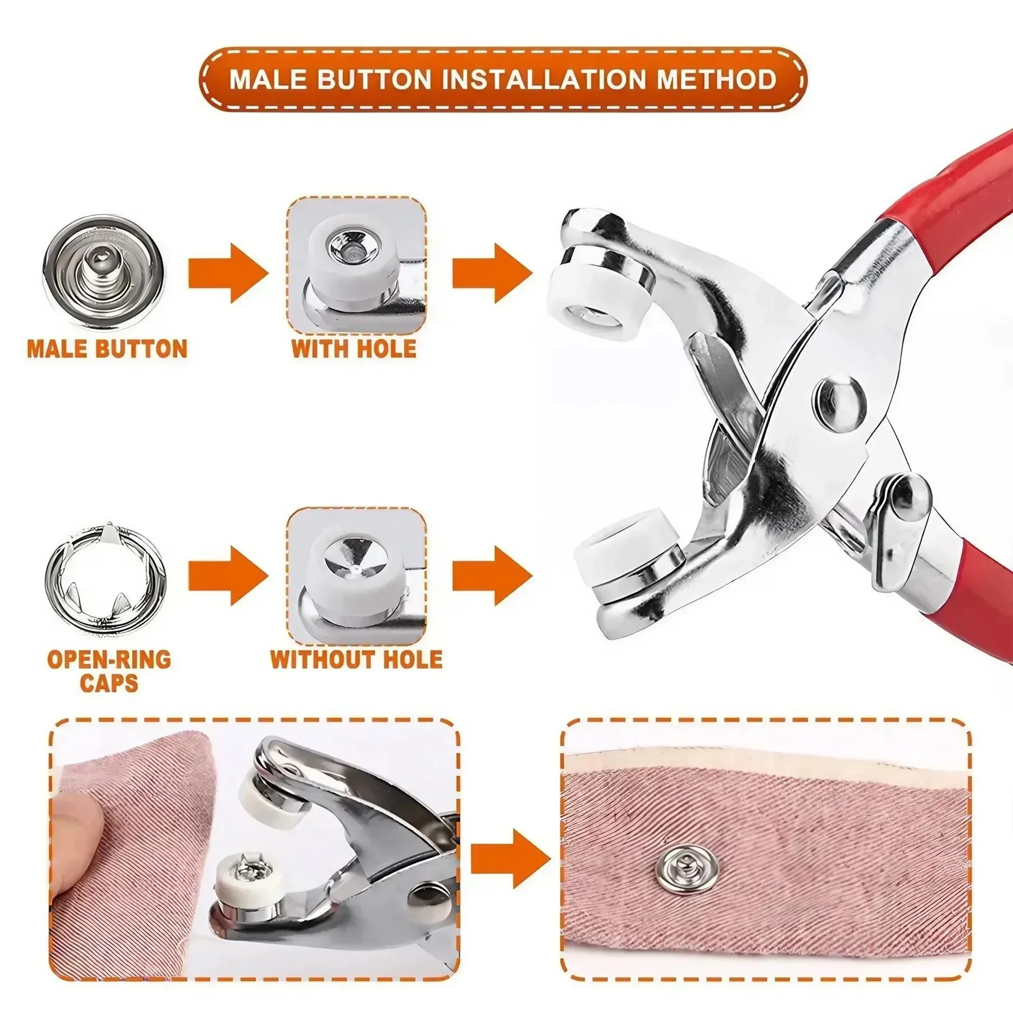 Набор из 201 металлической кно – обзор и цена Snap Button Plier
